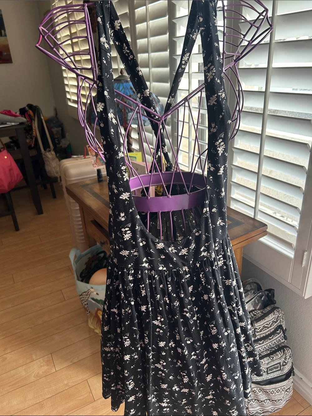 Free People Black Floral Skirt